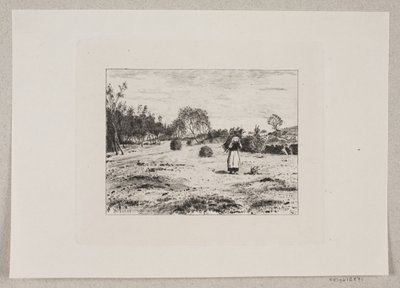 Landscape with a Woman Carrying Brushwood by Bernhard Ulrik Middelboe
