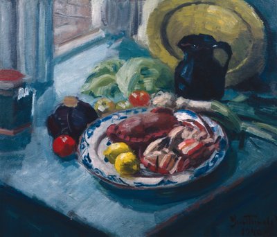 Still Life with Crabs and Lemon by Bernt Wilhelm Tunold