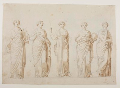 The Muses Terpsichore, Erato, Clio, Urania, and Polyhymnia by Bertel Thorvaldsen