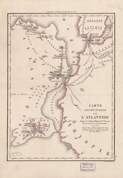Conjectural Map of Atlantis by Berthe