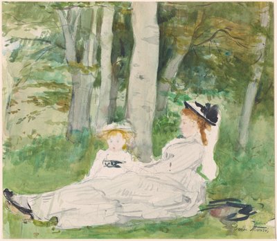 At the Edge of the Forest (Edma and Jeanne) by Berthe Morisot