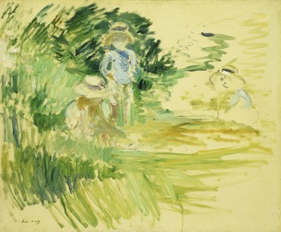 Children by the Side of a Lake by Berthe Morisot
