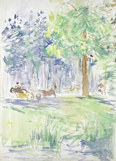 Horse and Carriage on a woodland Road by Berthe Morisot
