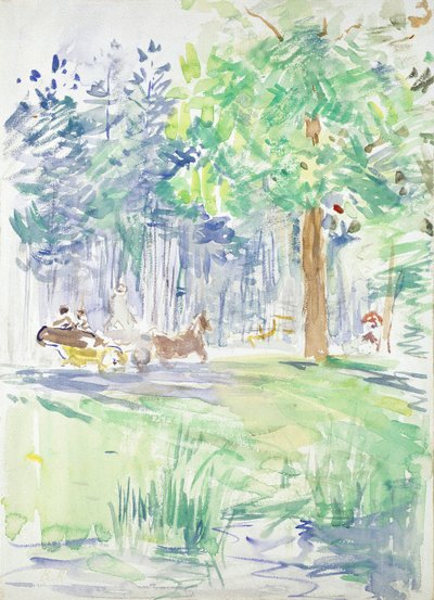 Horse and Carriage on a Woodland Road by Berthe Morisot