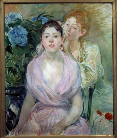 Hydrangea or Both Sisters. Painting by Berthe Morisot by Berthe Morisot