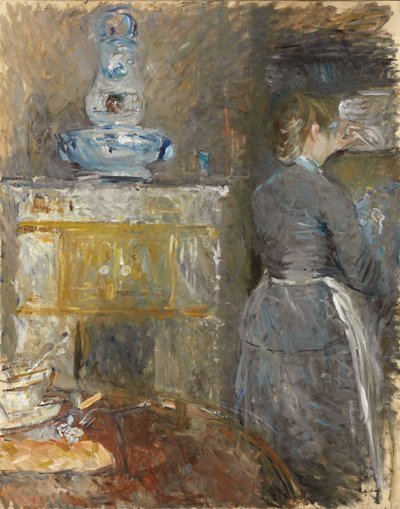 In the Dining Room (1880) by Berthe Morisot