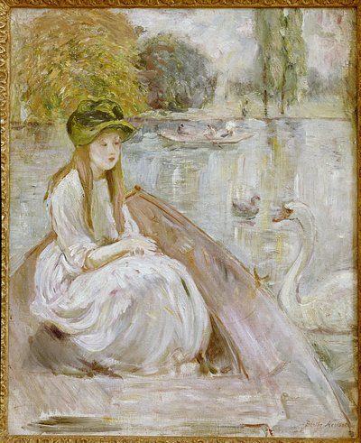 Jeanne Fourmanoir Aside the Lake by Berthe Morisot
