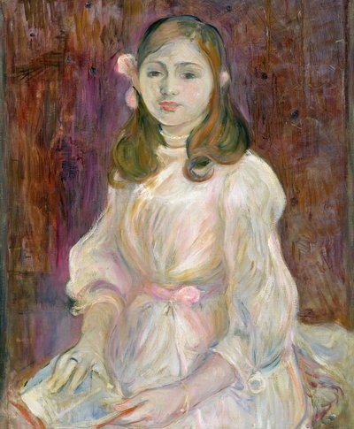 Portrait of Julie Manet (1878-1966) Holding a Book, 1889 by Berthe Morisot