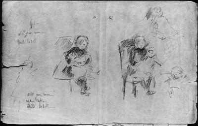 Studies for Little Girl with a Doll, 1884 by Berthe Morisot