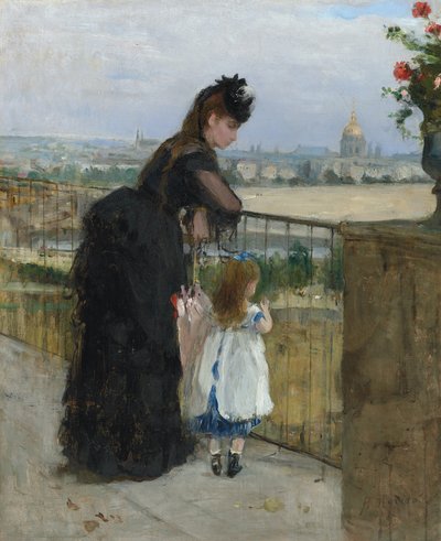 Woman and child on a balcony by Berthe Morisot