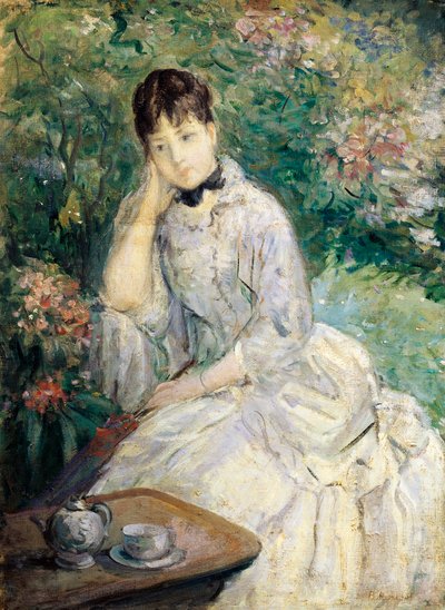 Young Woman Seated on a Sofa by Berthe Morisot
