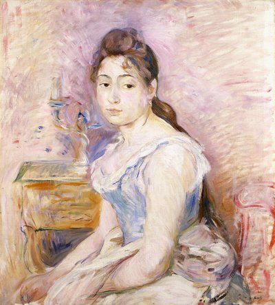 Young Woman in a Blue Corset by Berthe Morisot