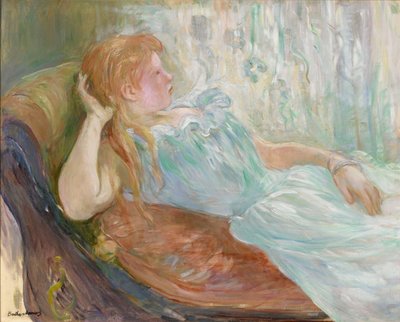 Young Woman on a Sofa by Berthe Morisot