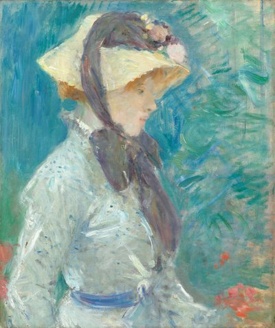 Young Woman with a Straw Hat by Berthe Morisot