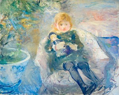 Young girl with doll by Berthe Morisot