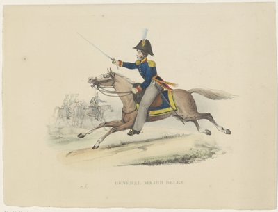 Belgian Major General, 1830 (Belgian Costumes: Ancient and Modern, Military, Civil and Religious, 1830) by Bertrand