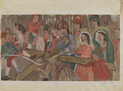 Station of the Cross No. 9: Jesus Falls the Third Time, c. 1936 by Beulah Bradleigh