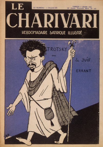 Caricature of Leon Trotsky as the Wandering Jew, front cover of 