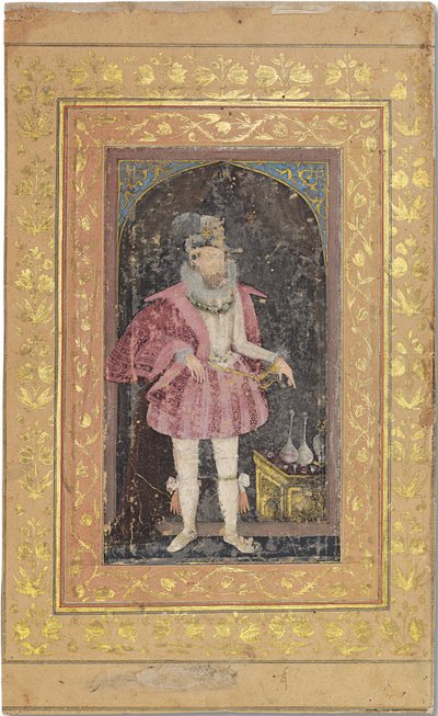 A Rare Mughal Portrait of James I, c.1615-18 by Bichitr Bichitr