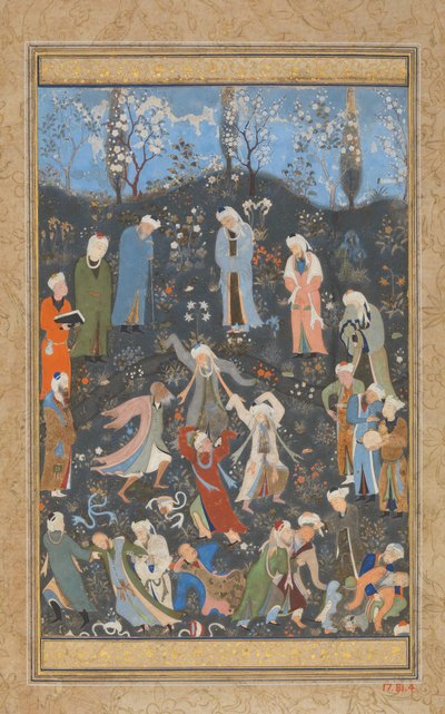 Dancing Dervishes, Folio from a Divan of Hafiz, ca. 1480 by Bihzad
