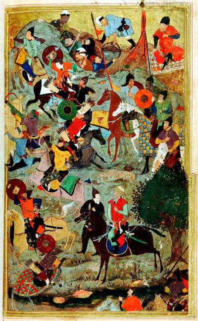 Timur Attacking the Knights of St John at Smyrna by Bihzad