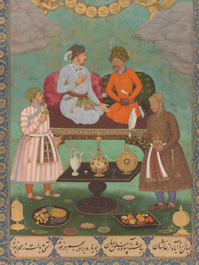 Jahangir Entertains Shah Abbas from the St. Petersburg Album (detail) by Bishandas