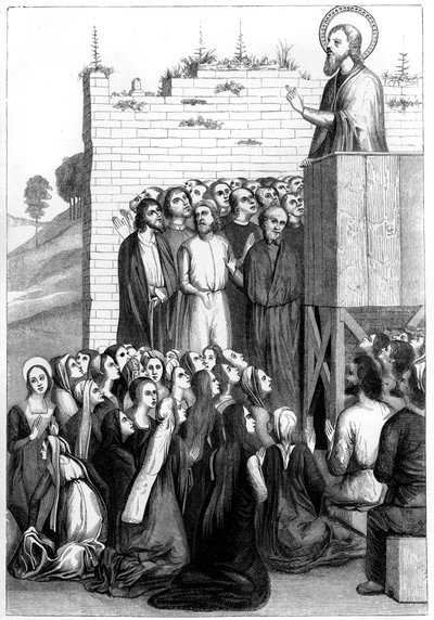 Christ preaching, 15th century 1849 by Bisson and Cottard