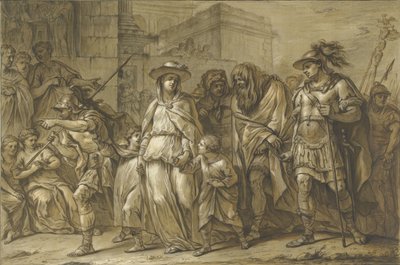 Julius Sabinus and Epponina with Their Two Children Paraded as Prisoners through Rome by Blaise Nicolas Lesueur