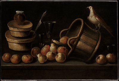 Still Life with Fruit and a Bird by Blas de Ledesma