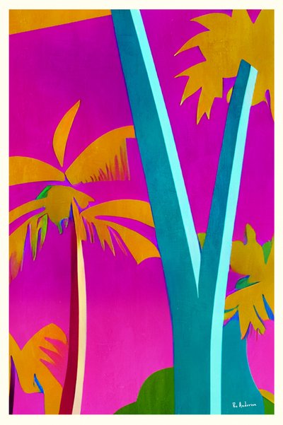 Vibrant Pink Palms by Bo Anderson