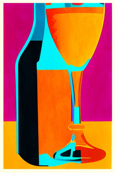 Vibrant Wine Glass Bottle by Bo Anderson