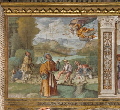 Central Aisle, First North Span, Announcement to Gioacchino, Boccaccio Boccaccino 1514-15 by Boccaccio Boccaccino