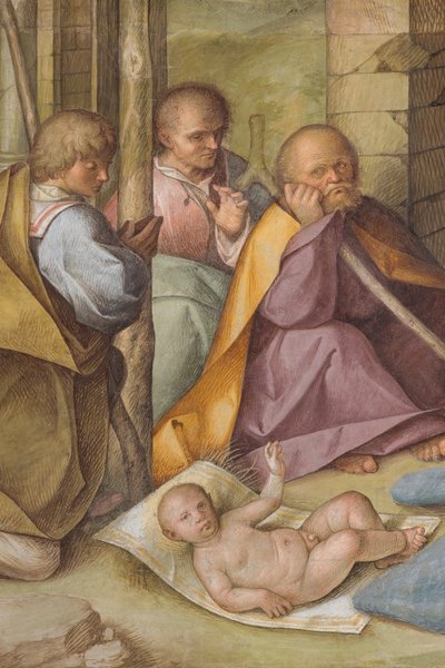 Central Nave, Fourth North Span, Adoration of the Shepherds, Boccaccio Boccaccino 1516-17, (detail) by Boccaccio Boccaccino