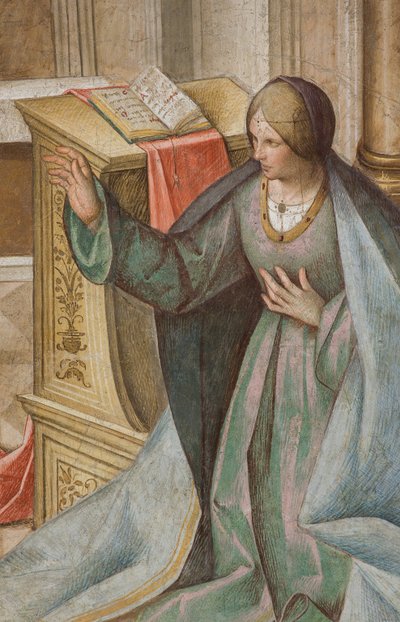 Central Nave, Third North Span, Annunciation, Boccaccio Boccaccino 1516-17 (detail) by Boccaccio Boccaccino