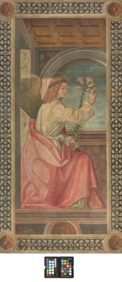 Contofacade south transept, Boccaccio Boccaccino, Annunciation (detail of the Angel) by Boccaccio Boccaccino