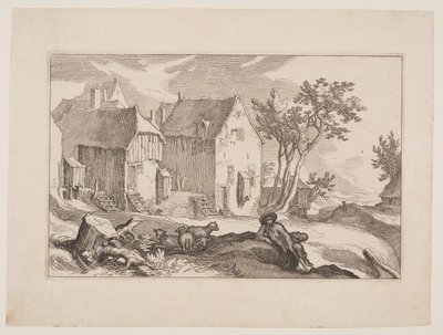 Plate 10, from Landscapes with Farmhouses by Boetius Adams Bolswert