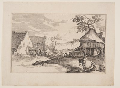 Plate 16, from Landscapes with Farmhouses by Boetius Adams Bolswert