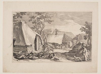 Plate 18, from Landscapes with Farmhouses by Boetius Adams Bolswert