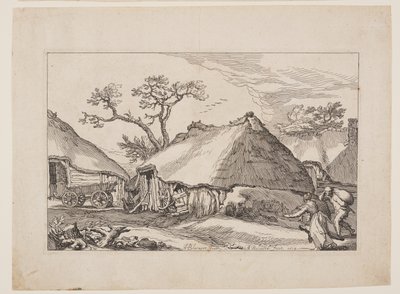 Plate 2, from Landscapes with Farmhouses by Boetius Adams Bolswert
