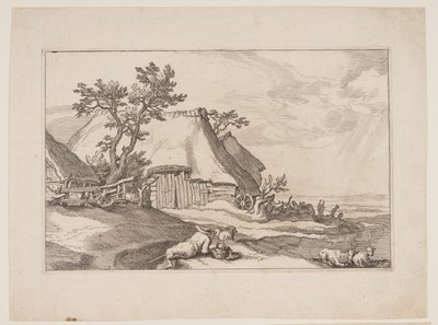 Plate 3, from Landscapes with Farmhouses by Boetius Adams Bolswert