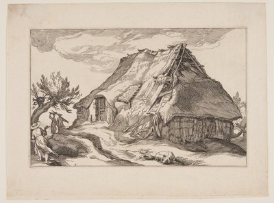 Plate 9, from Landscapes with Farmhouses by Boetius Adams Bolswert