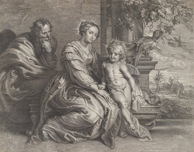 The Holy Family with a Parrot by Boetius Adams Bolswert