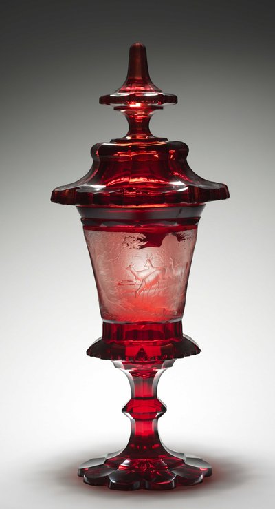 Covered Cup, mid-1800s by Bohemian School