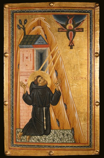 St. Francis Receives the Stigmata, mid-13th century by Bonaventura Berlinghieri