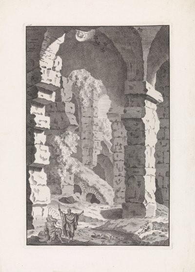 Musician Shepherd Among Ruins by Bonaventura van Overbeek