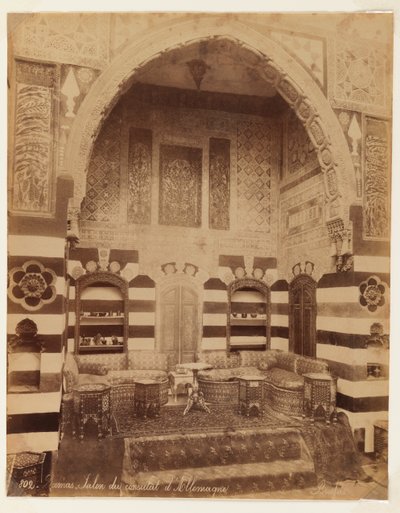 Reception room of the German Consulate in Damascus by Bonfils Studio