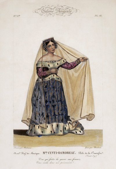 Laure Cinti-Damoreau, French Soprano, as the Countess in Rossini
