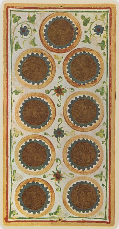 The Nine of Coins, Facsimile of a Tarot Card from the 