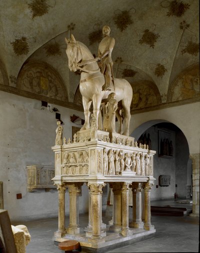 Equestrian monument in tribute to Bernabo Visconti by Bonino da Campione