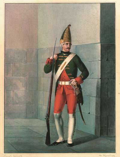Grenadier of the Izmailovsky Regiment in 1762 by Boris Artemyevich Chorikov